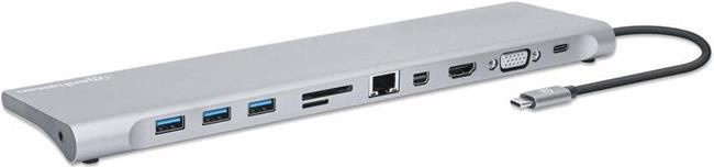 MANHATTAN USB-C ÜPD 11in1 docking station MST for 3 monitors