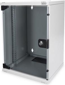 Wall Mounting Cabinet, 25.4 cm (10"), IP20, Glass front door, 30 kg, Light gray