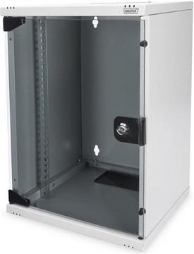 Wall Mounting Cabinet, 25.4 cm (10"), IP20, Glass front door, 30 kg, Light gray