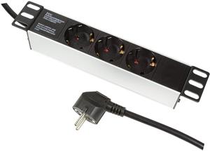LogiLink power strip 10" 3-way without on/off switch