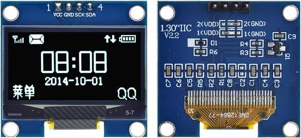 OLED 1.3" module, SPI/IIC I2C, white 128X64