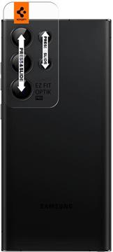Spigen Glass EZ Fit Optik Pro, zaštitno staklo za kameru telefona, 2 kom, crno - Samsung Galaxy S23 Ultra (AGL05950)