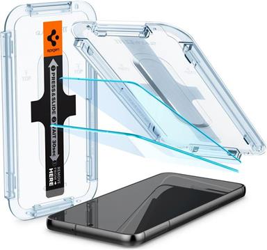Spigen Glass EZ Fit, zaštitno staklo za ekran telefona, 2 kom + okvir za instalaciju - Samsung Galaxy S23 (AGL05958) 