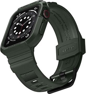 Spigen Rugged Armor Pro, zaštitna maska s remenom za Apple pametni sat, zelena - Apple Watch 8/7 (45mm)/SE 2022/6/SE/5/4 (44mm)