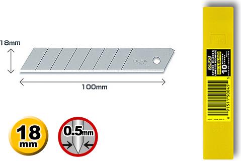 Nož za skalpel 18mm pk10 Olfa LB-10B srebrni blister