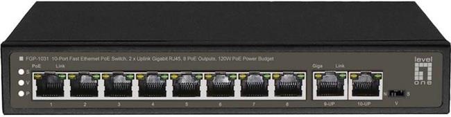 LevelOne Switch 8x FE FGP-1031 2xGE 120W 8xPoE+