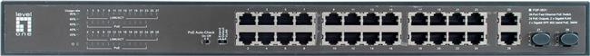 LevelOne Switch 24x FE FGP-2831 2xGE 2xGSFP 19" 390W 24xPoE+