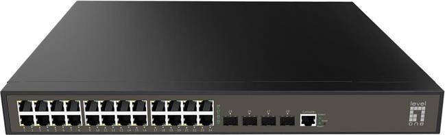 LevelOne Switch 24x GE GEL-2871 4xGSFP 19"