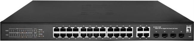 LevelOne Switch 24x GE GES-2128P 4xGSFP 19" 380W 24xPoE+