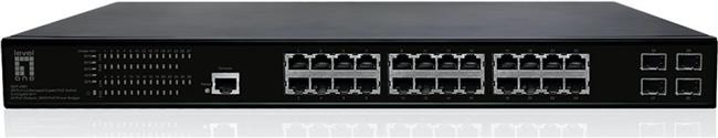 LevelOne Switch 28xPort GEP-2861 4xGSFP 19" 390W 24xPoE+