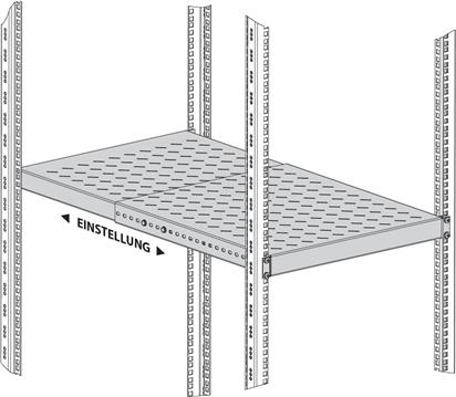 EFB 19" 1U heavy duty shelf, T500-900 mm, max. 150 kg