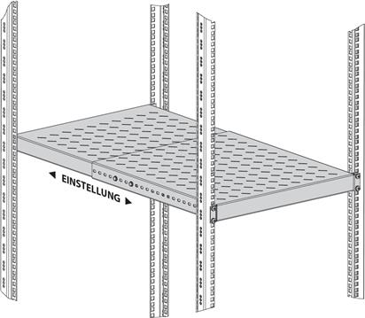 EFB shelf 1U, depth adjustable. from 350-600mm load.