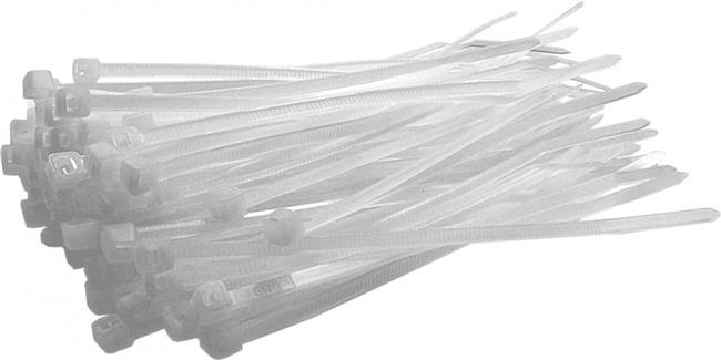 EFB cable ties 100mm, bag of 100, transparent, width 2.5mm