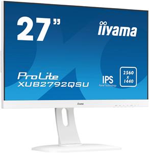 IIYAMA Monitor LED XUB2792QSU-W6 27" ETE IPS-panel, 2560x1440 QHD, 5ms, FreeSync, 15cm height adj. stand, 350cd/m2, VGA, HDMI, DisplayPort, Speakers, USB-HUB WHITE