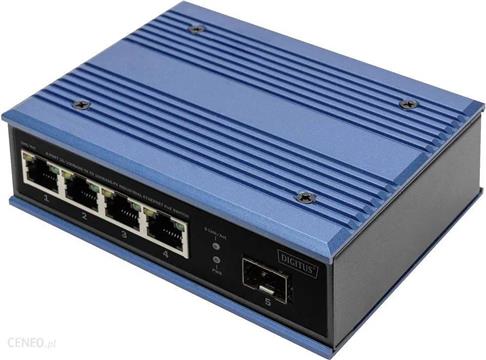 DIGITUS Industrial Ethernet Switch - 5 Ports - 4x Base-Tx (10/100) - 1x Base-Fx (100) SFP - PoE