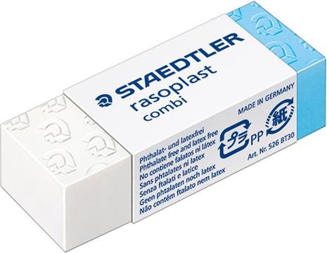 Gumica duo plastična Staedtler 526 BT30 bijela/plava-KOMAD