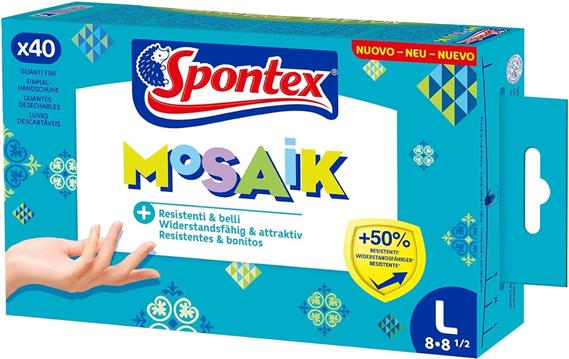 Spontex Einmalhandschuhe Mosaik 40er Pack Gr. 8