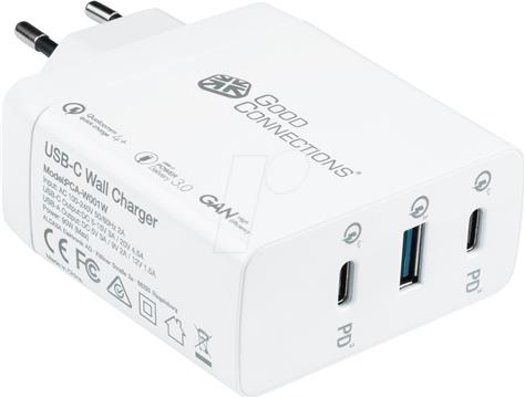 GoodConnections Charger 100W 3-Port 2xUSB-C/USB-A QC4.0 Weiß