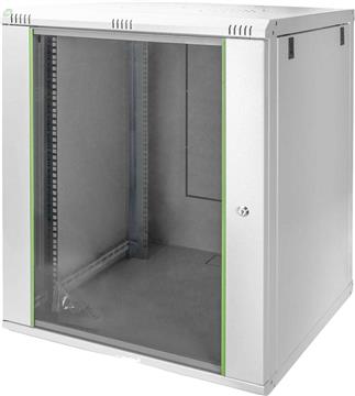 16U wall mounting cabinet 816.20x600x600 mm, color grey (RAL 7035) incl. rear side profile rails