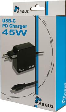 Inter-Tech Power Adapter, Type C, 45W (5V, 9V, 12V, 15V, 20V)