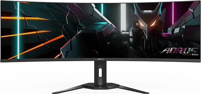 GIGABYTE AORUS Monitor 49", OLED 1800R Curved, DQHD 5120x1440@140Hz, AMD FreeSync Premium Pro, ClearMR, 0.03ms (GTG), 2xHDMI 2.1, 1xDP 1.4, 2+1xUSB 3.0, 1xUSB-C (PD up to 18W), Audio, 2x5W Speakers, H