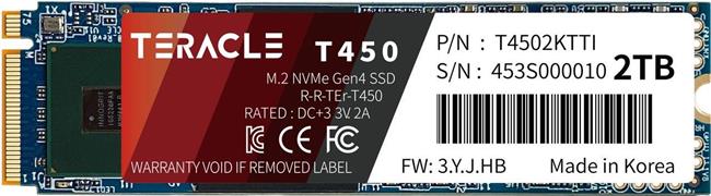 2 TB SSD Teracle T450 M.2 PCIe NVMe Gen4 X4 R7400/W6400
