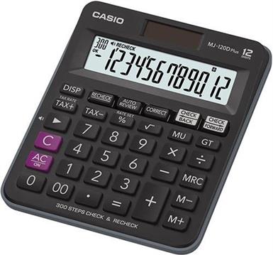 CASIO CALCULATOR OFFICE MJ-120D PLUS BLACK , 12 DIGIT DISPLAY