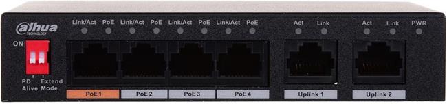 Dahua Technology PFS3006-4ET-60 Unmanaged L2 Fast Ethernet (10/100) Power over Ethernet (PoE) Black