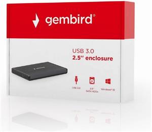 Gembird EE2-U3S-3 storage drive enclosure HDD enclosure Black 2.5"