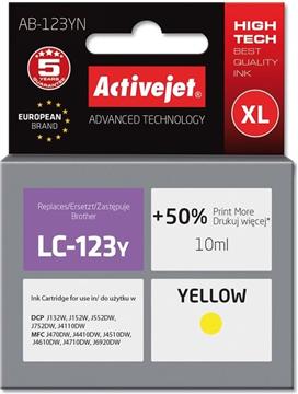 Activejet AB-123YN Ink cartridge (replacement for Brother LC123Y/121Y; Supreme; 10 ml; yellow)