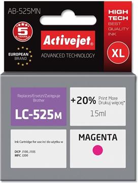 Activejet AB-525MN Ink Cartridge (Replacement for Brother LC525M; Supreme; 15 ml; magenta). Prints 20% more than OEM.