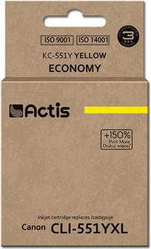 Actis KC-551Y ink (replacement for Canon CLI-551Y; Standard; 12 ml; yellow (with chip)