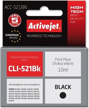 Activejet ACC-521BN Ink cartridge (replacement for Canon CLI-521Bk; Supreme; 10 ml; black)