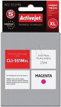 Activejet ACC-551MN Ink cartridge (replacement for Canon CLI-551M; Supreme; 15 ml; magenta)