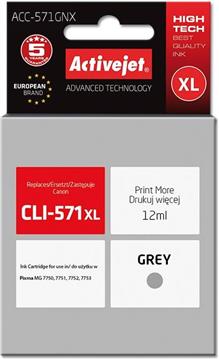 Activejet ACC-571GNX Ink cartridge (replacement for Canon CLI-571XLG; Supreme; 12 ml; grey)