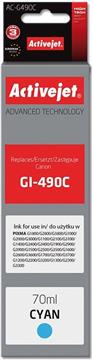 Activejet AC-G490C Ink cartridge (replacement for Canon GI-490C; Supreme; 70 ml; 7000 pages, cyan)