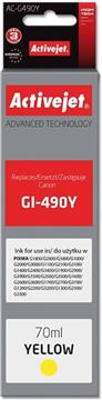 Activejet AC-G490Y Ink cartridge (replacement for Canon GI-490Y; Supreme; 70 ml; 7000 pages, yellow)