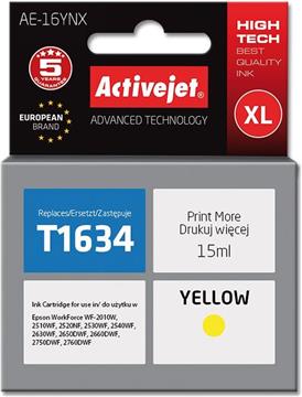 Activejet AE-16YNX Ink cartridge (replacement for Epson 16XL T1634; Supreme; 15 ml; yellow)