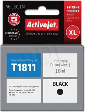 Activejet AE-1811N Ink Cartridge (Replacement for Epson 18XL T1811; Supreme; 18 ml; black)