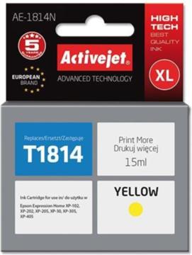 Activejet AE-1814N Ink cartridge (replacement for Epson 18XL T1814; Supreme; 15 ml; yellow)