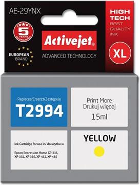 Activejet AE-29YNX Ink cartridge (replacement for Epson 29XL T2994; Supreme; 15 ml; yellow)