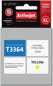 Activejet AE-33YNX Ink Cartridge (replacement for Epson 33XL T3364; Supreme; 12 ml; yellow)