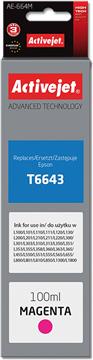 Activejet AE-664M ink (replacement for Epson T6643; Supreme; 100 ml; magenta)