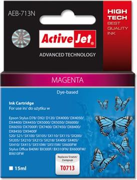Activejet AEB-713N Ink cartridge (replacement for Epson T0713, T0893, T1003; Supreme; 15 ml; magenta)