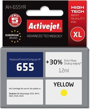 Activejet AH-655YR ink (replacement for HP 655 CZ112AE; Premium; 12 ml; yellow)