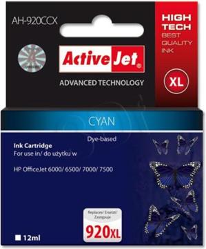 Activejet AH-920CCX Ink Cartridge (replacement for HP 920XL CD972AE; Premium; 12 ml; cyan)
