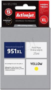 Activejet AH-951YRX Ink Cartridge (replacement for HP 951XL CN048AE; Premium; 25 ml; yellow)