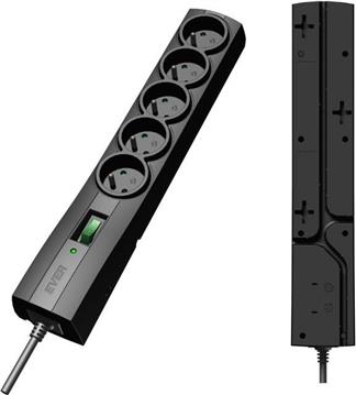 Ever T/LZ09-CLA050/0000 Surge protector Power strip Black 5 sockets
