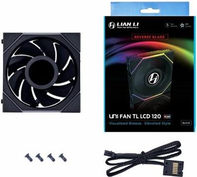 Fan Lian Li UNI FAN TL LCD 120 Reverse Blade, ARGB, PWM, 120mm, black