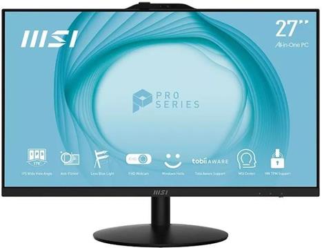 MSI Pro AP272P Intel® Core™ i5 68.6 cm (27") 1920 x 1080 pixels All-in-One PC 16 GB DDR4-SDRAM 512 GB SSD Windows 11 Pro Wi-Fi 6 (802.11ax) Black